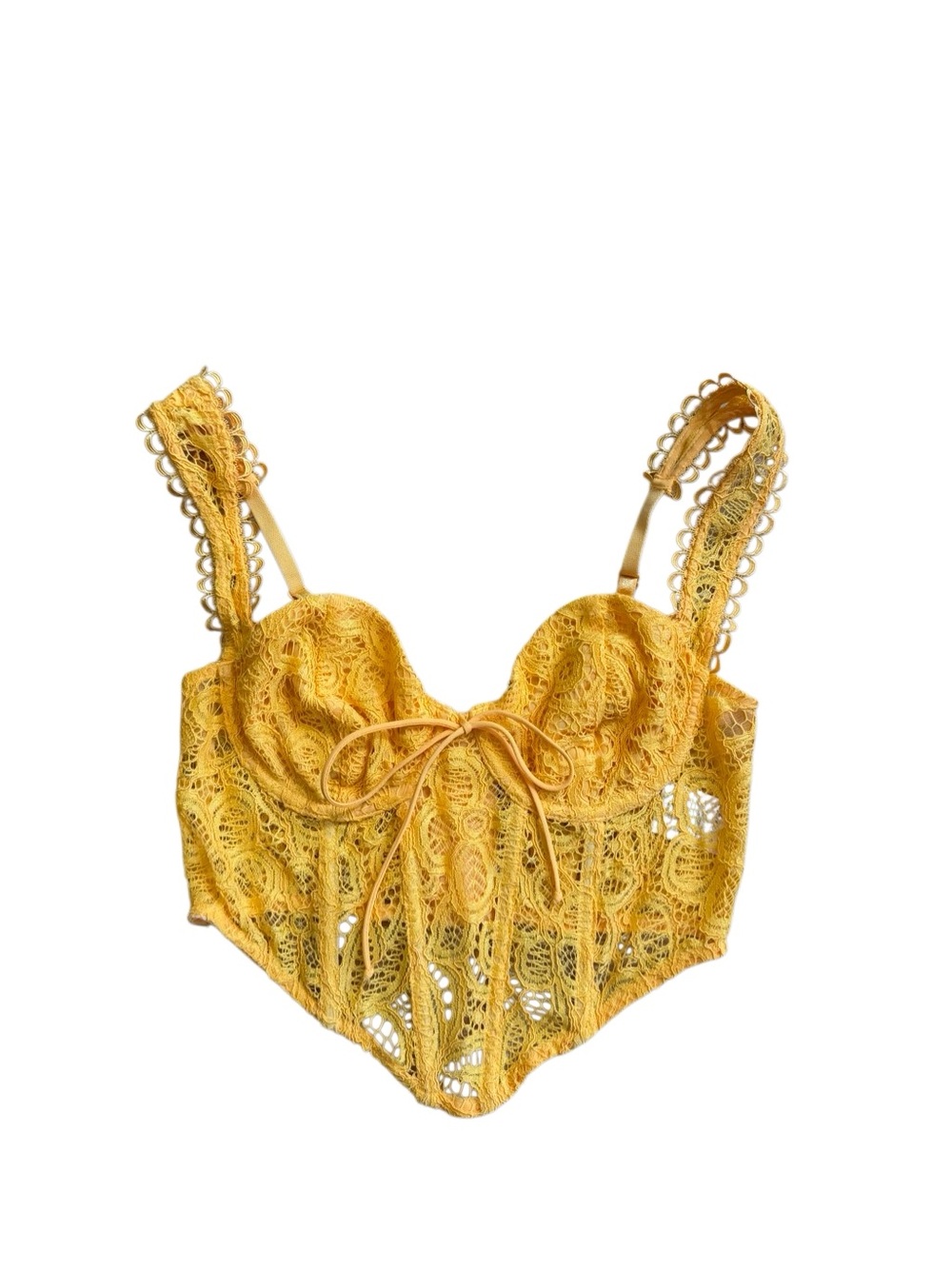 For Love & Lemons Women's Sammie Lace Corset Crop Top Size Small - Picture 2 of 5
